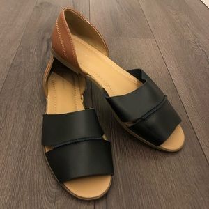 b.u.m equipment black & brown open toed sandals